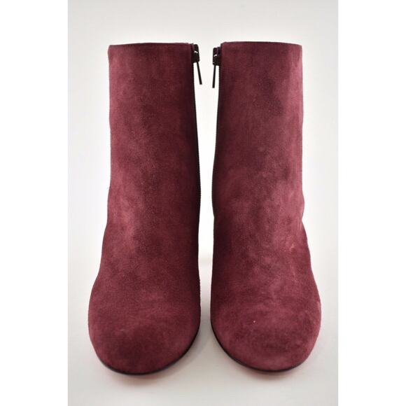 Christian Louboutin Suzi Folk 85 Prunus Red Suede Spike Ankle Heel Bootie 35.5 - Picture 5 of 12